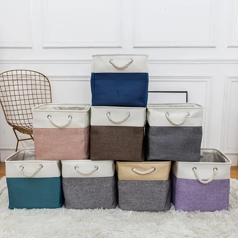 Foldable Linen Storage Basket - Dustproof & Durable