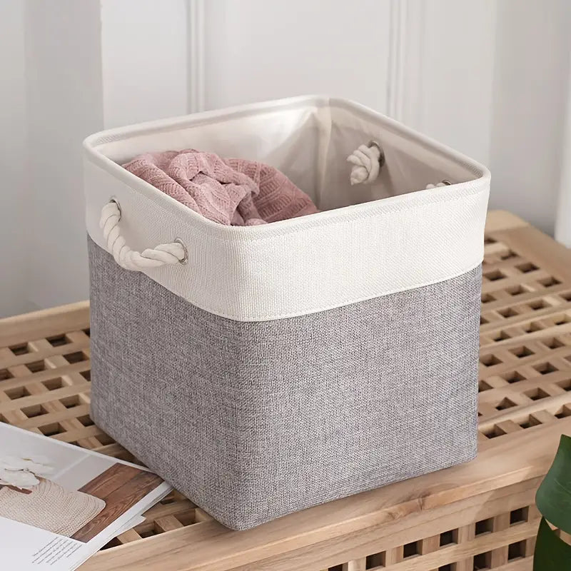 Foldable Linen Storage Basket - Dustproof & Durable
