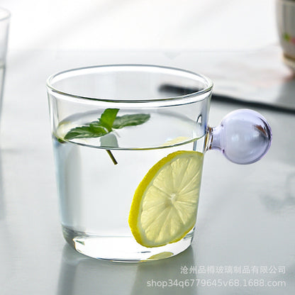 Creative Glass Coffee Mug with Sphere Handle (6 Colors)