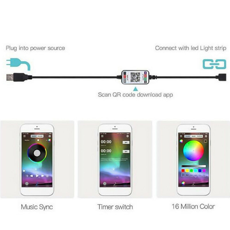 New LED Bluetooth APP RGB Light Strip for TV Decor